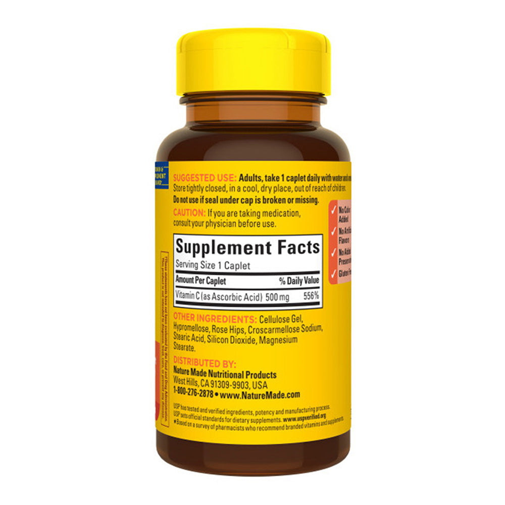 Nature Made Vitamin C 500 Mg Tablets With Rose Hips 130 Tablets