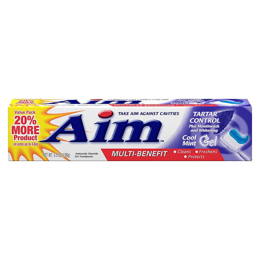 Aim Tartar Control Plus Mouthwash & Whitening Anticavity Fluoride Toothpaste, 5.5 Oz