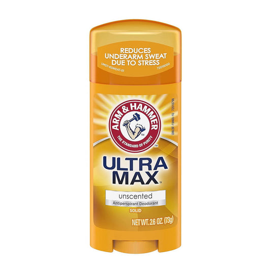 Arm Hammer Ultra Max Solid Antiperspirant Deodorant, Unscented, 2.6 Oz.