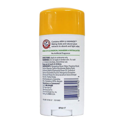 Arm & Hammer Essentials Natural Deodorant Unscented 2.50 Oz