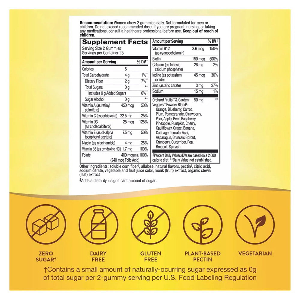 Alive Zero Sugar Women's Gummy Multivitamin, 50 Ct