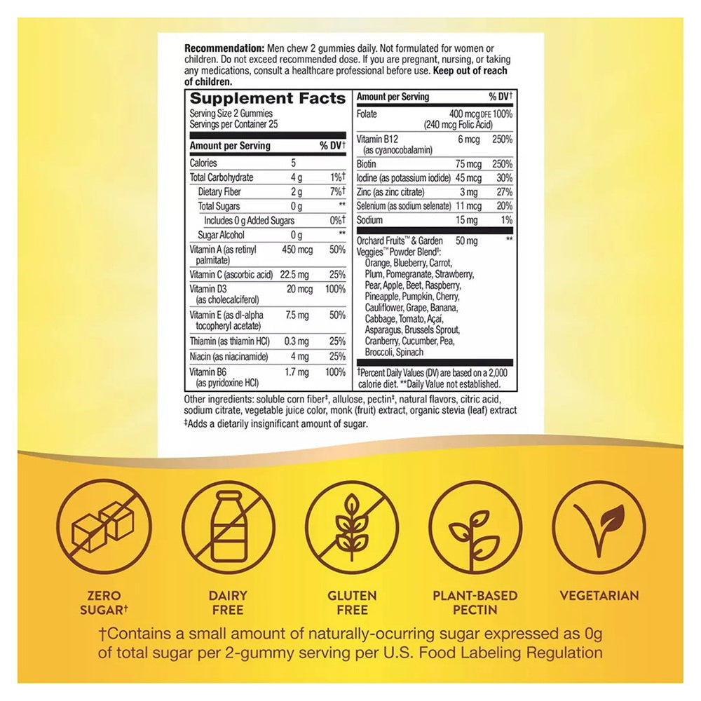 Alive Zero Sugar Men's Gummy Multivitamin 50 Ct