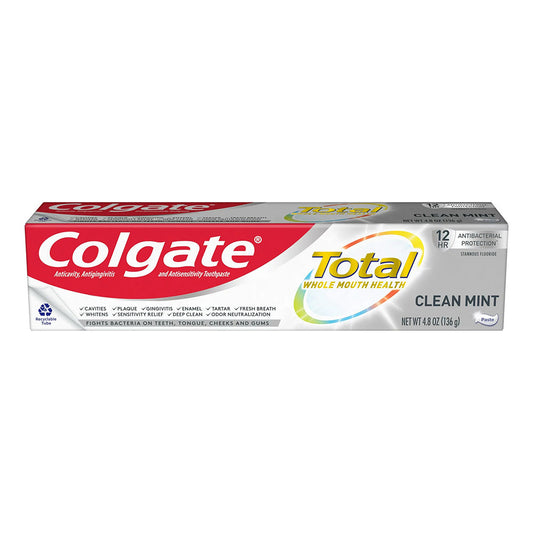 Colgate, Pa Total Clean Paste Toothpaste, Mint, 4.8 Ounce
