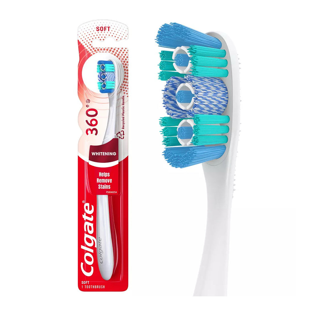 Colgate 360 Optic White Full Head Toothbrush, Soft - 1 Ea