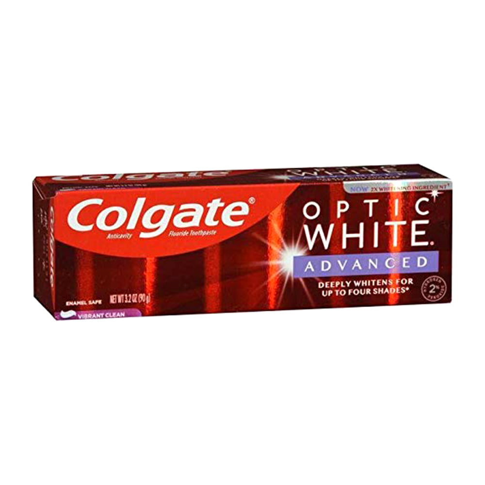 Colgate Optic White Advanced Teeth Whitening Toothpaste, Oxygenating White, 3.2 Oz Tube