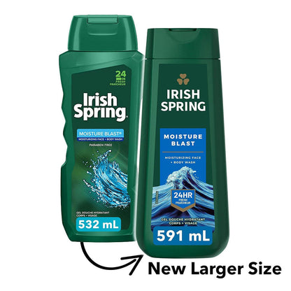 Irish Spring Moisture Blast Body Wash For Men, 20 Oz