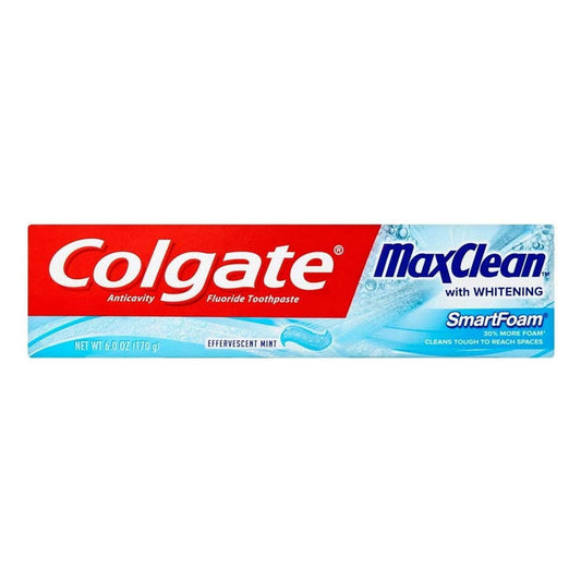 Colgate Max Clean Smart Foam With Whitening Toothpaste,6.3 Oz