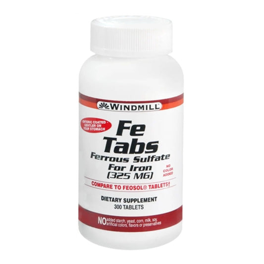 Windmill Ferrous Sulphate Iron Supplement Therapy Tablets - 300 Ea