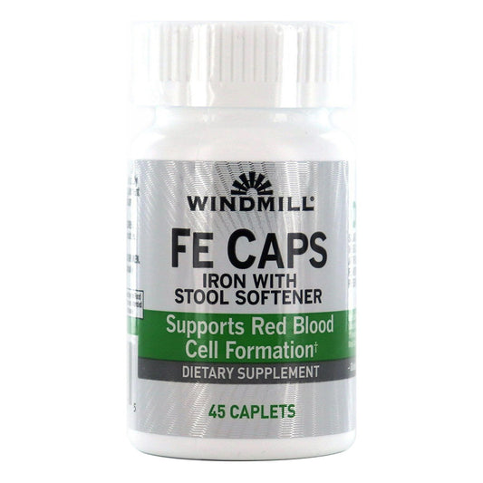 Windmill Iron Caps with Stool Softener Caplets, 45 Ea