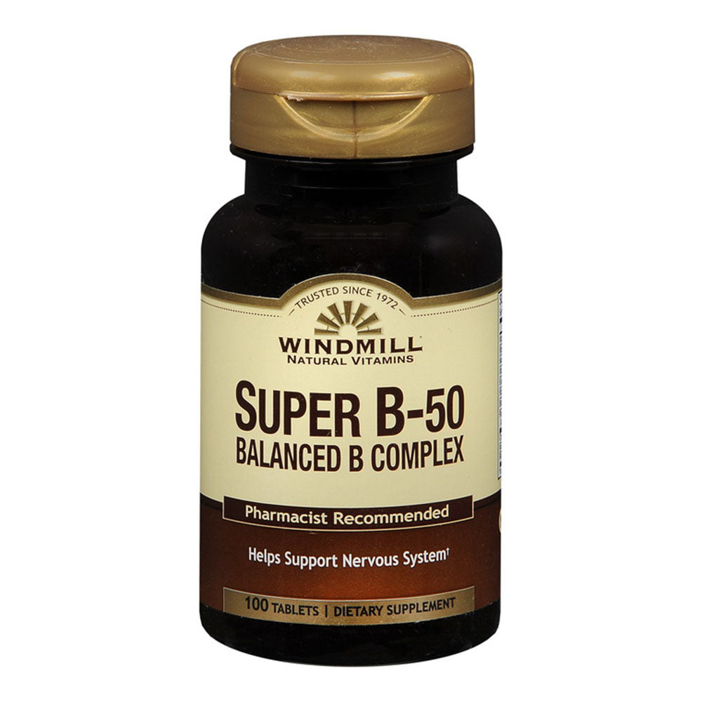 Windmill Super B-50 Balanced Complex Tablets 100 Tablets