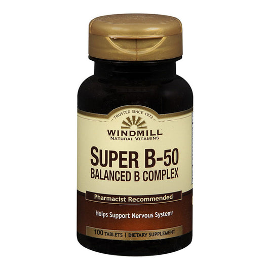 Windmill Super B-50 Balanced Complex Tablets 100 Tablets