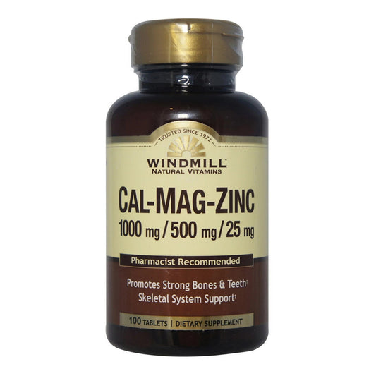 Windmill Calcium, Magnesium And Zinc Tablets 100 Tablets