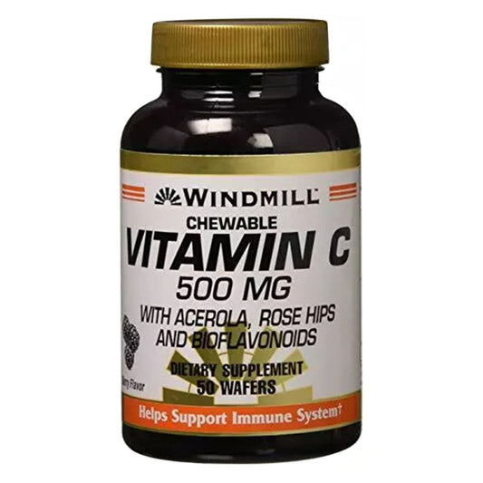Windmill Vitamin C-500 Chewable Wafers 50 Tablets