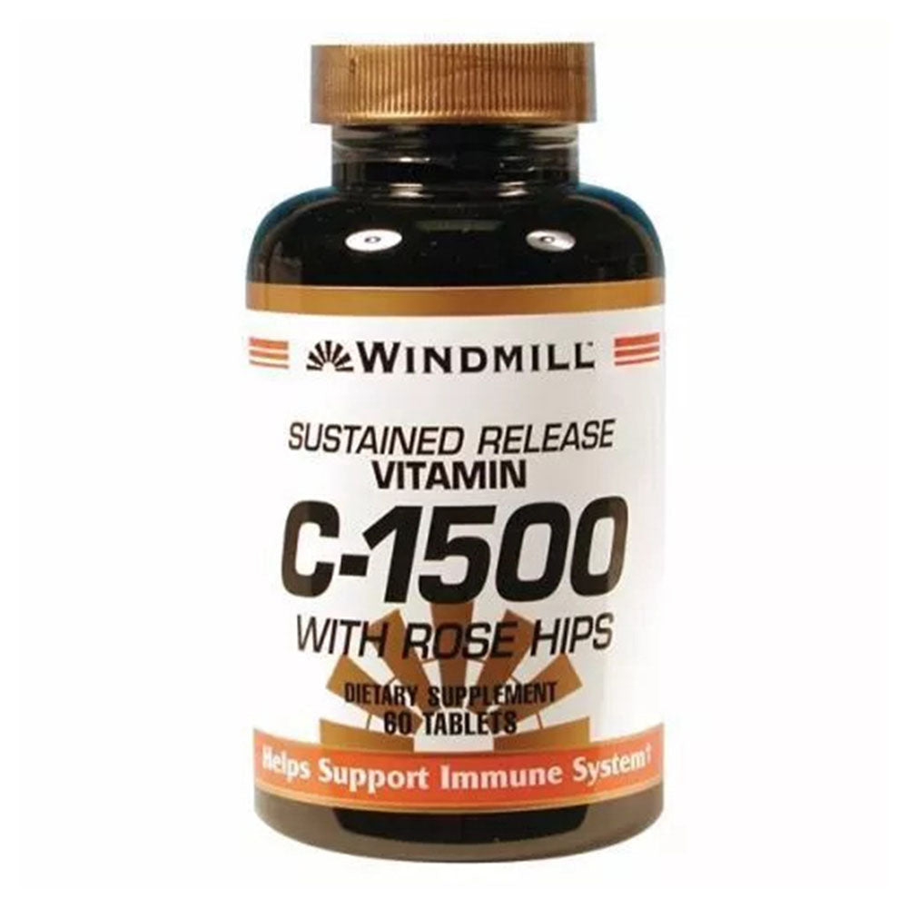 Windmill Vitamin C-1500 Tablets With Rose Hips Sustained Release 60 Tablets
