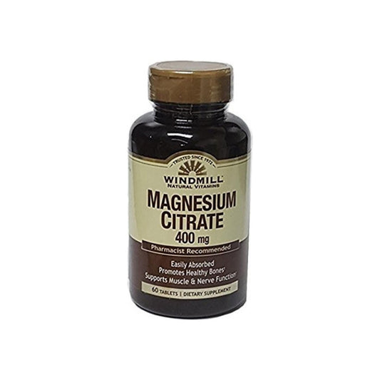Windmill Natural Vitamins Magnesium Citrate 400Mg 60 Tablets, 60 Ea