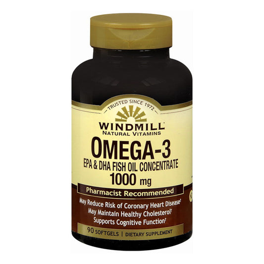 Windmill Natural Omega Iii Epa + Dha Fish Oil Concentrate 1000 Mg Softgels 90 Soft Gels