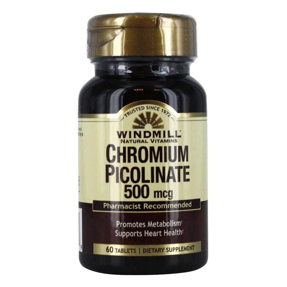 Windmill Chromium Picolinate 500 Mcg Tablets, 60 Ea
