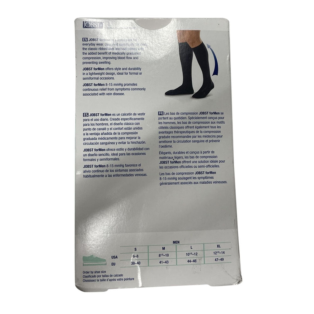 Jobst Supportwear Socks For Men Knee High 8-15 Mmhg Navy Medium 1 Pair