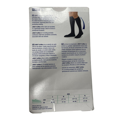Jobst Supportwear Socks For Men Knee High 8-15 Mmhg Navy Medium 1 Pair