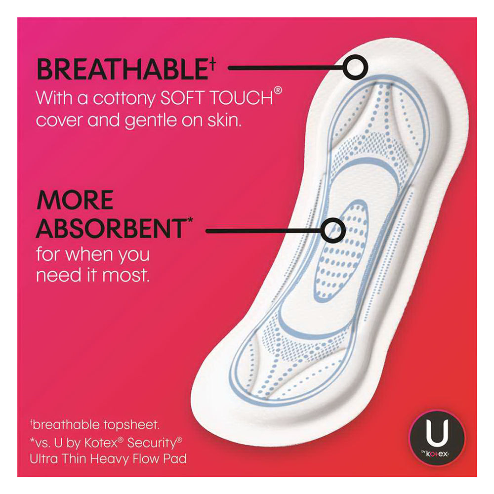 U By Kotex Maxi Pads, Regular, Unscented 24 Ea