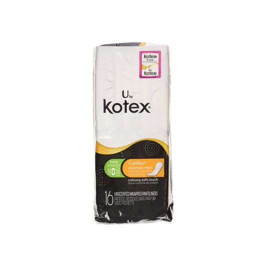 U By Kotex Lightdays Liner, Long 16 Ea