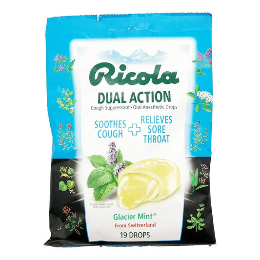Ricola Extra Strength Cough Suppressant Drops, Glacier Mint, 19 Drops