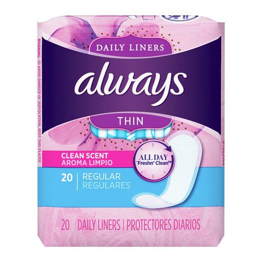 Always Scented Regular Thin Pantiliner - 20 Count Per Pack