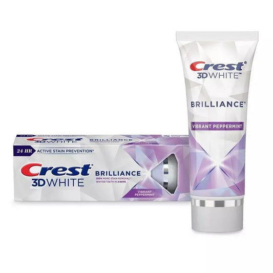 Crest 3D White Brilliance Teeth Whitening Toothpaste, Vibrant Peppermint, 3.9 Oz