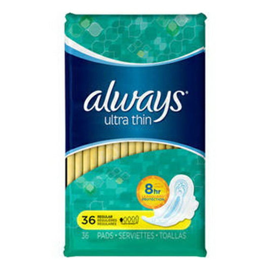 Always Maxi Ultra Thin Flexi-Wings Regular Pads - 36 Ea