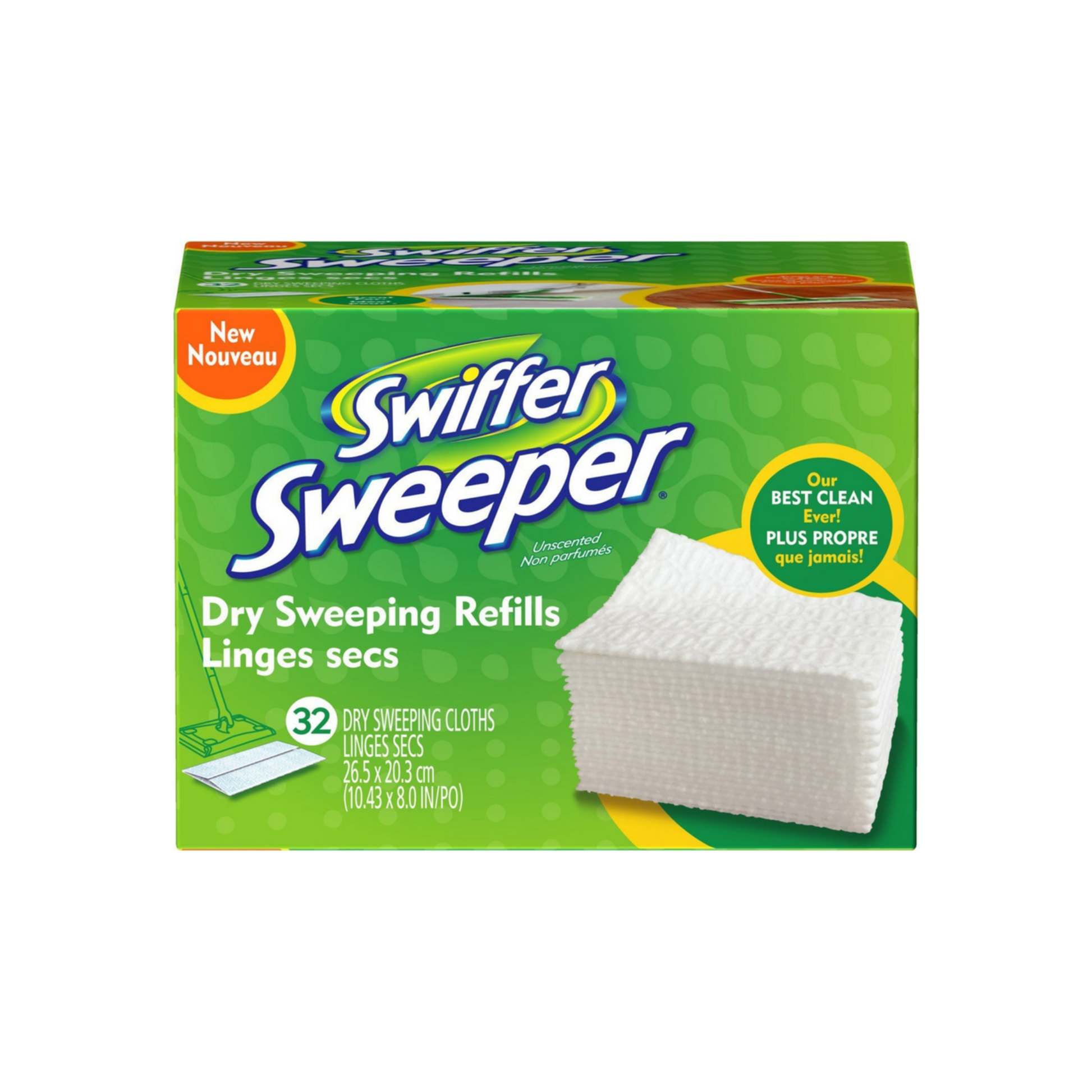 Swiffer Sweeper Dry Sweeping Cloths Refills, Unscented 32 Ea