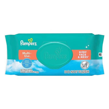 Pampers Multi-Use Baby Wipes Fliptop Pack, Clean Breeze 56 Count