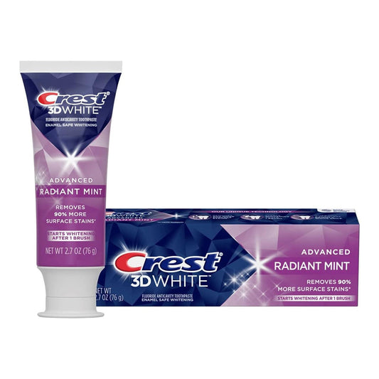 Crest 3D White Radiant Mint, Teeth Whitening Toothpaste, 2.7 Oz