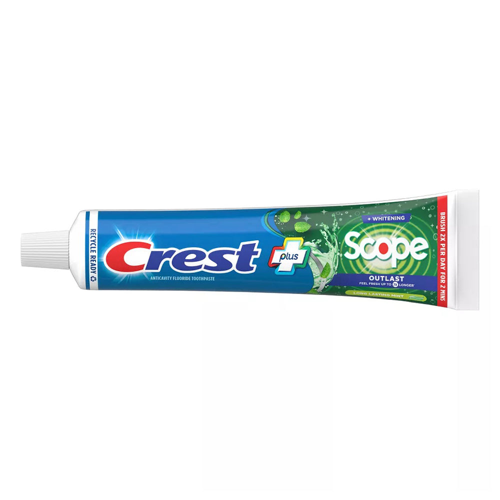 Crest + Scope Outlast Complete Whitening Toothpaste, Mint, 5.4 Oz