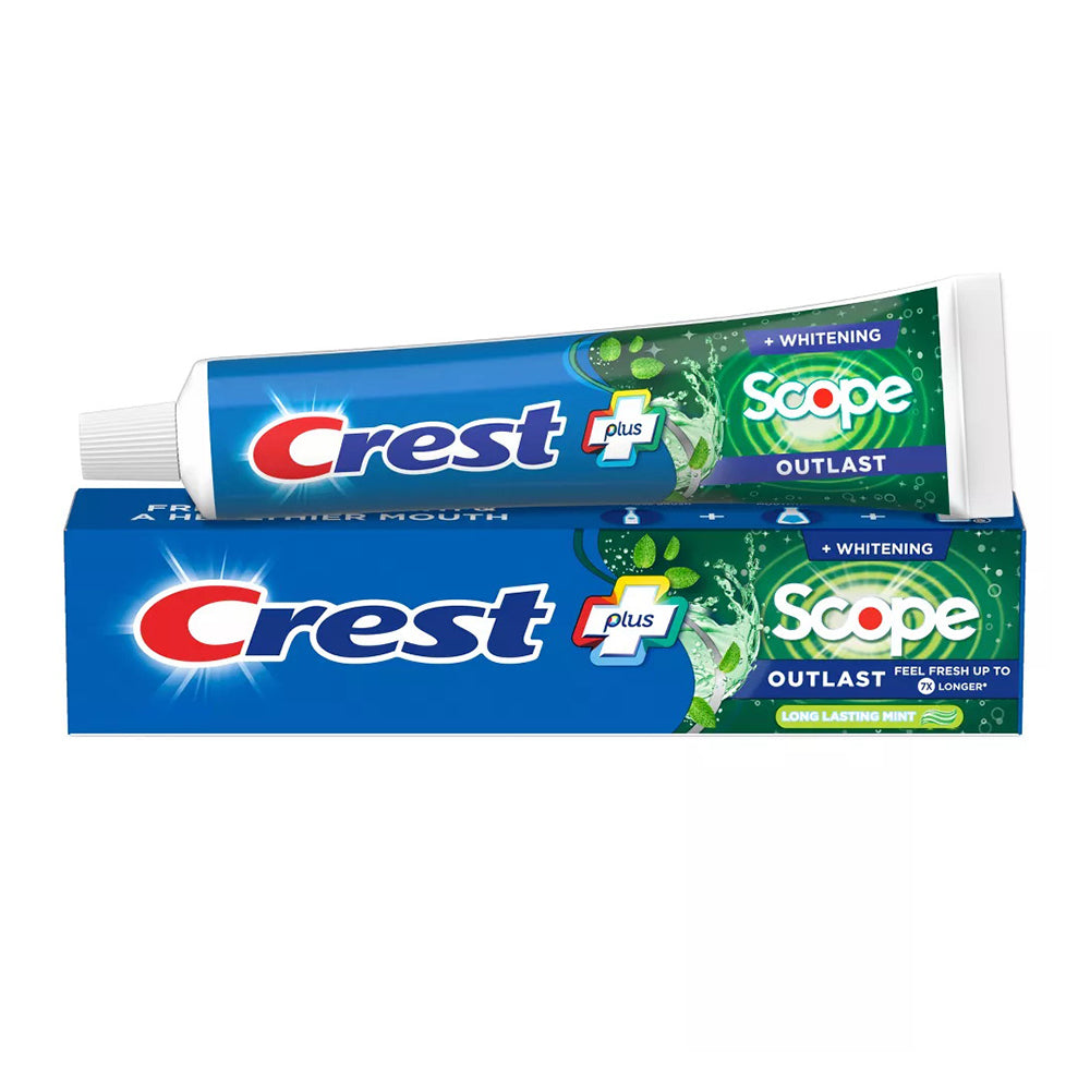 Crest + Scope Outlast Complete Whitening Toothpaste, Mint, 5.4 Oz