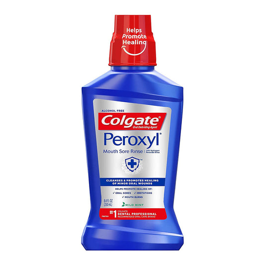 Colgate Peroxyl Antiseptic Mouth Sore Rinse, Mild Mint - 8.45 Fluid Ounce