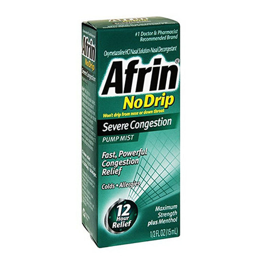 Afrin No Drip Severe Nasal Congestion Relief Pump Mist - 0.5 Fl Oz
