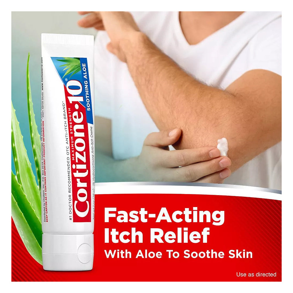 Cortizone 10 Maximum Strength, Transparent, Aloe Vera, 2 Oz