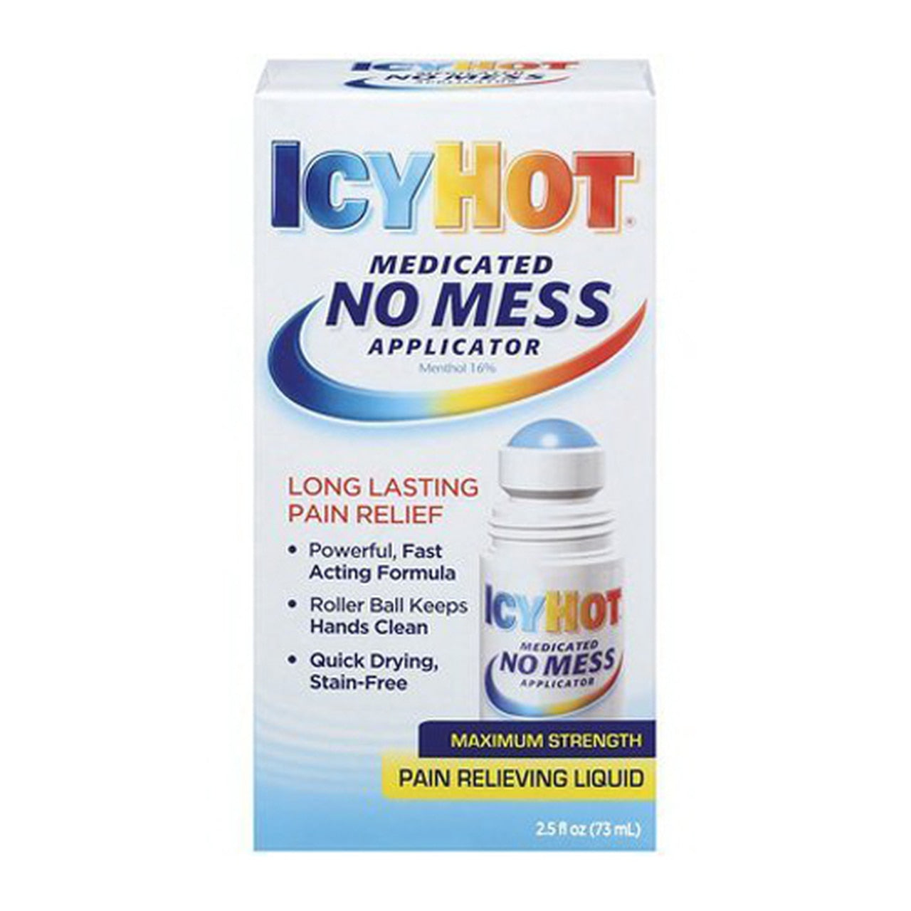 Icy Hot Medicated No Mess Applicator Pain Relieving Liquid 2.50 Oz
