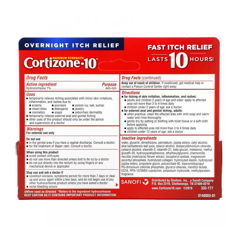 Cortizone 10 Overnight Itch Relief - 1 Oz