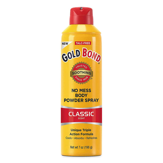 Gold Bond No Mess Talc-Free Body Powder Spray, 7 Oz, Classic Scent