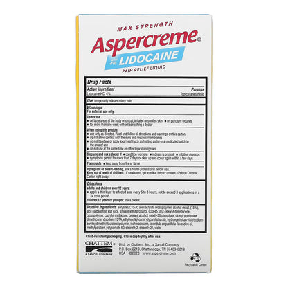 Aspercreme Lidocaine Pain Relief Fast Acting Lavender Roll-On - 2.5 Oz