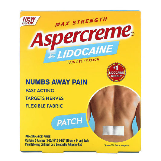 Aspercreme Max Strength Lidocaine Pain Relief Patch - 5 Count