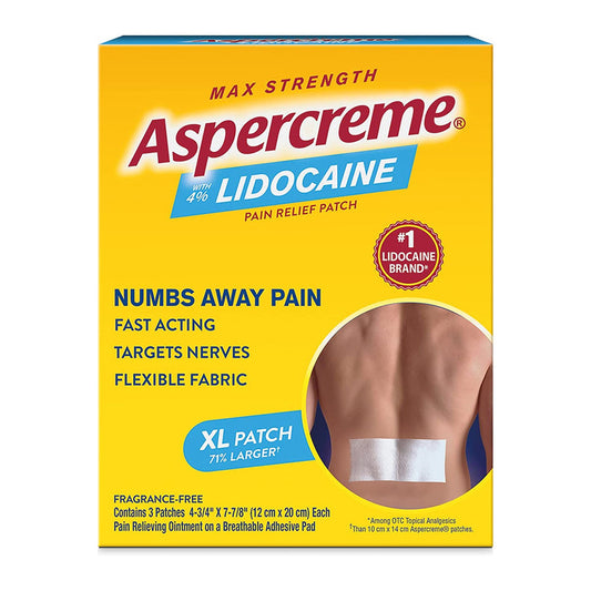 Aspercreme Max Strength Lidocaine Pain Relief Patch Xl - 1 Ea