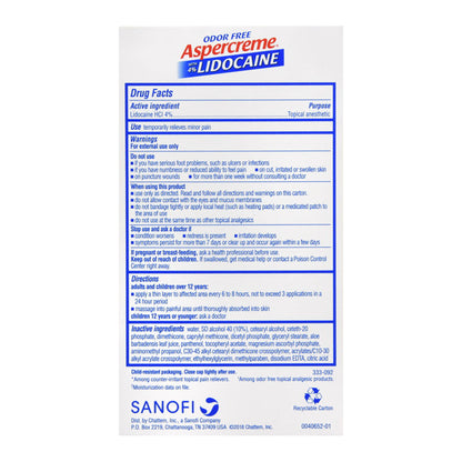 Aspercreme Lidocaine Diabetic Foot Creme - 4 Oz