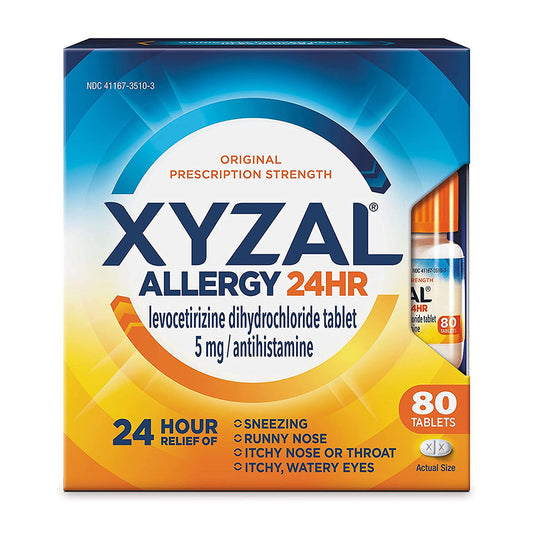 Xyzal 24Hr Allergy Relief Antihistamine Tablets, 80 Ct