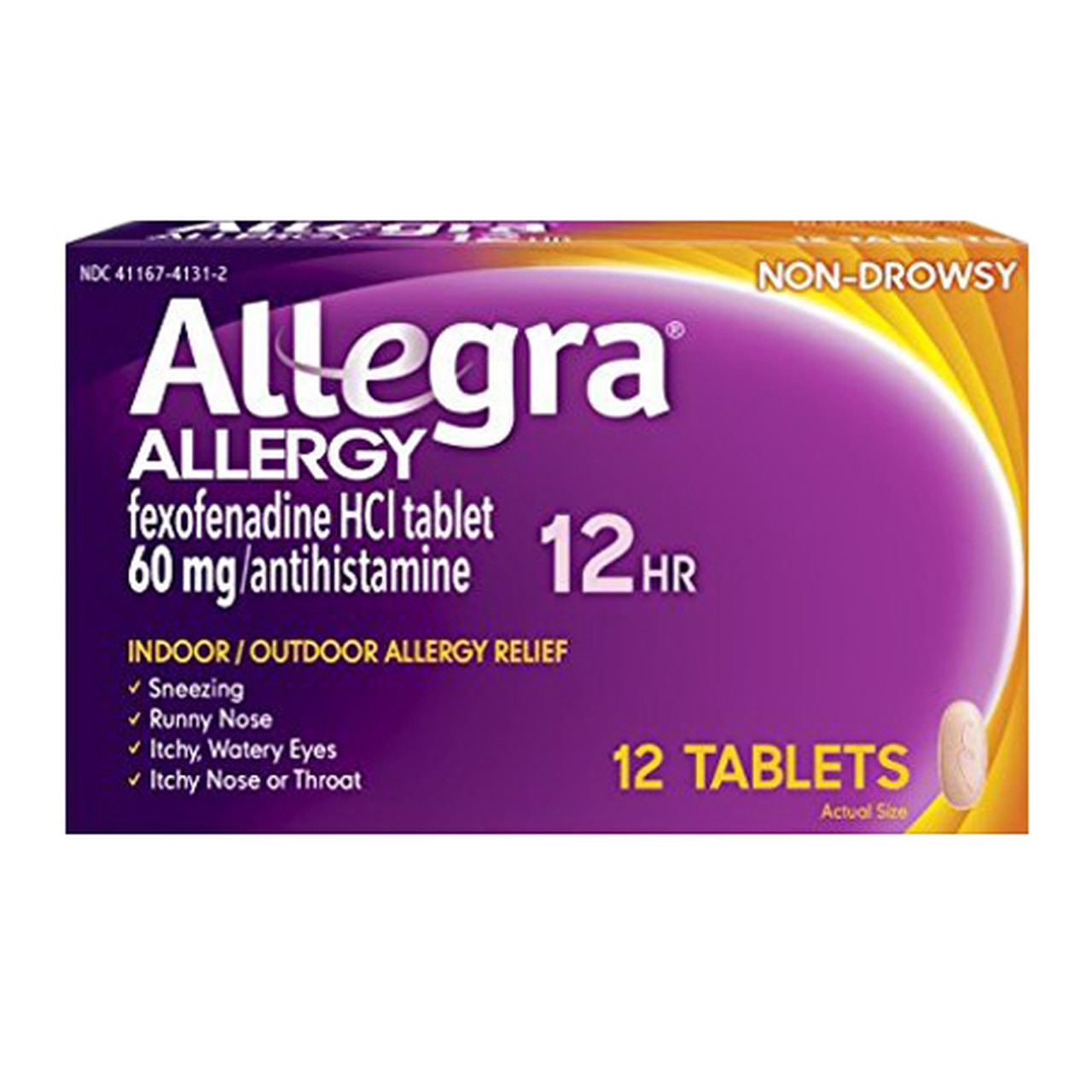 Allegra 12 Hour Allergy Relief Fexofenadine 60 Mg Tablets - 12 Ea