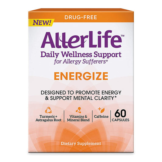 Allerlife Energize Capsules Daily Allergy Supplements & Energy Support - 60 Ct