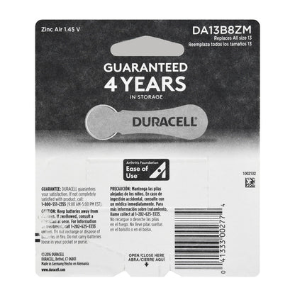 Duracell Hearing Aid Batteries [13] 8 Ea