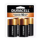 Duracell Coppertop D Alkaline Batteries 1.5 Volt 4 Each