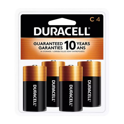 Duracell Coppertop Alkaline Batteries C 4 Ea